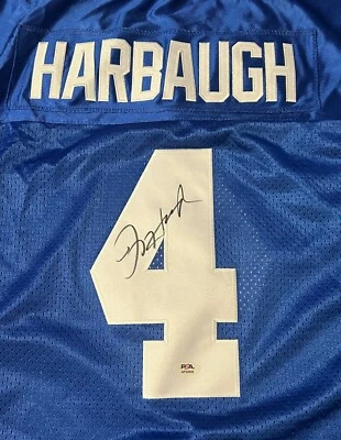 Jim Harbaugh Signed Autographed Indianapolis Colts #4 Jersey PSA COA Coach - Image 1 of 3