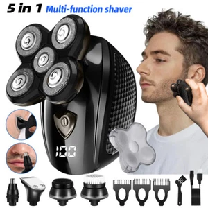 Afeitadora 5D 5 en 1 Cortadora de Pelo Inalámbrica Cabeza Calva Maquinilla de Afeitar Eléctrica para Hombres Seco en Húmedo - Imagen 1 de 47