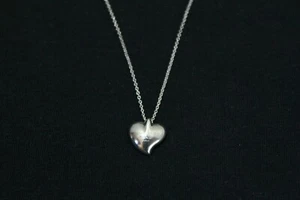 Tiffany Co. Women's Ladies Peretti Heart Silver Necklace Pendant, Signed Tiffany - Picture 1 of 12