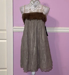 Vintage 90s y2k fairy fur top shirt dress tank fairycore cottage renaissance - Picture 1 of 7
