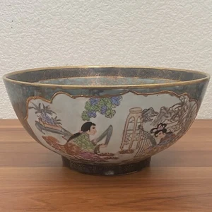 Vintage handbemalte Famille Rose Schale asiatisch 10" große Porzellanschale - Bild 1 von 17