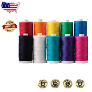 Professional Quality 100% Cotton Thread Set - Crayon Box Colors, 12000 Yards - Picture 1 of 2