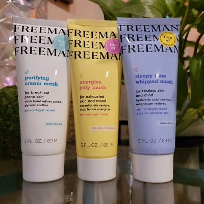 Face Mask Gift Set Trio Freeman Jelly Whipped Cream Moisturizing Facial Kit 3pk - Image 1 of 2