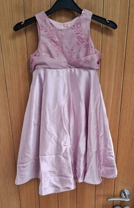 Girls bridesmaid wedding satin chiffon party flower girl long dress - Age 4 yrs - Picture 1 of 6