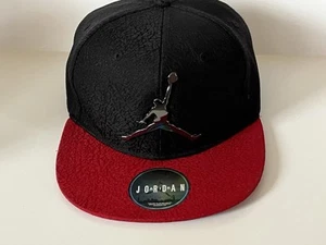 Nike Air Jordan Jumpman Elephant Print Snapback Black & Red Youth Hat Cap - Picture 1 of 7
