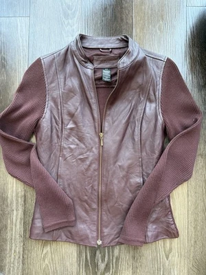 Abrigo de cuero genuino para mujer Jaclyn Smith talla S piel de cordero  Foto 1 de 4