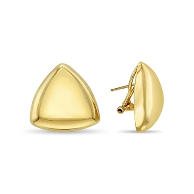 Detailed Vertical Quilted Large Round Earrings - Image 1 of 3