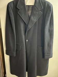 Vintage Navy Wool Overcoat Men’s XL By Davidsons Of W VA - Picture 1 of 10