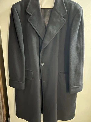 Vintage Navy Wool Overcoat Men’s XL By Davidsons Of W VA - Image 1 of 4