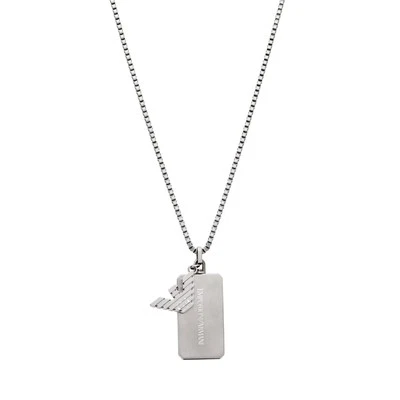 Men's EMPORIO ARMANI EGS3167040 Stainless Steel Plate Necklace - Image 1 of 2