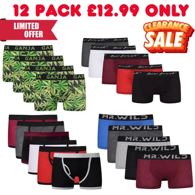 KK TRADERS 12 PACK 3,6 MENS CLASSIC BOXER SHORTS BRIEFS COMFORT FIT Viscose UNDERWEAR PANTS