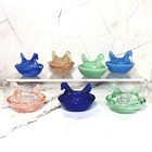 7 Mini Hen on Nest Chicken Salt Dish Set - Jadeite, Cobalt, Pink, Green, Swirls