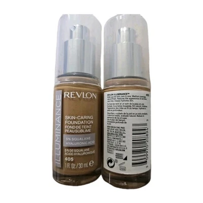 (2x) 1 OZ REVLON ILLUMINANCE SKIN-CARING FOUNDATION CREAM 405 HAZEL - Image 1 of 3