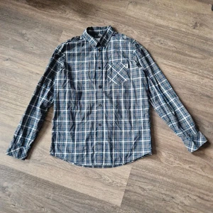 Carhartt WIP Men’s Checked Shirt Black Grey Blue Cotton Long Sleeve M - Picture 1 of 4