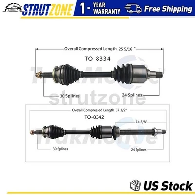 2x Front Left Front Right CV Axle Shaft TrakMotive For 2011-2014 Scion tC - Image 1 of 3