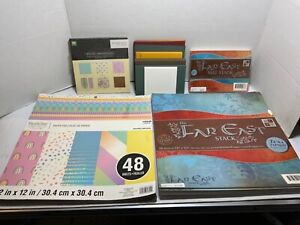 Large Lot Assorted Scrapbooking Paper-12x12 &4.5 X 6.5 Cardstock/ Textured +more