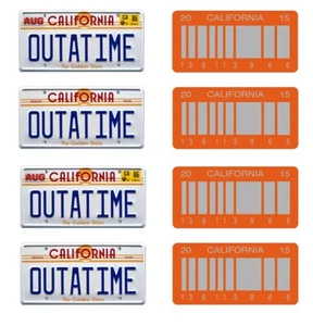 Modellino scala 1/8 film tv auto Ritorno al futuro targhe Delorean etichette - Foto 1 di 1