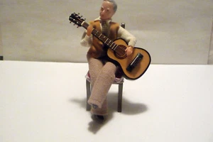 Dollhouse Miniature Doll 1:12" Scale Guitar With Wire Strings - Picture 1 of 5