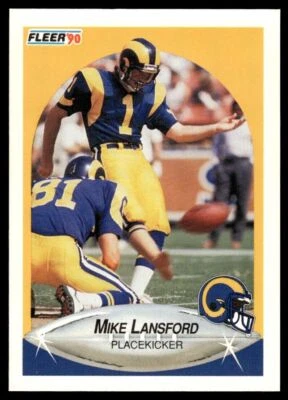 1990 Fleer #41 Mike Lansford - Los Angeles Rams - Image 1 of 2
