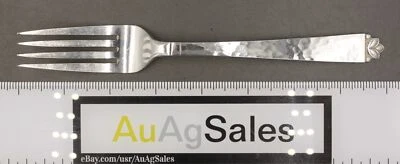 Tenedor de cena Old Newbury Crafters (ONC) hoja de roble 73/4" plata de ley martillado, #2 Foto 1 de 4