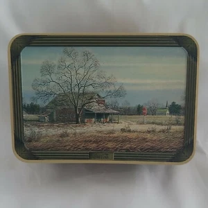 Vintage Coca-Cola Tin Metal Box 6" X 4" X 3, Red Barn Scene Country Hinged - Picture 1 of 6
