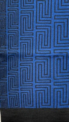 Versace Wool Acrylic Navy/Black Scarf 26x180 Style #SCB1MLA7985 0005 NEW - Image 1 of 4