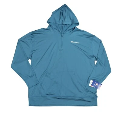 Champion All-Day MVP 1/4 Zip Hooded Lightweight Men's Pullover 2XL NWT Blue - Image 1 of 2