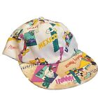 Vintage Disney Character Hat Cap All Over Print Mickey 80'S Snap Back Rare