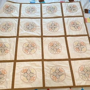 Handmade Cottage core Granny Fall Quilt Lap or Throw Blanket 45” X 45” - Picture 1 of 10