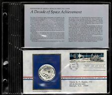 1971 Decade of Space Achievement Sterling Silver Medal & First Day Cover