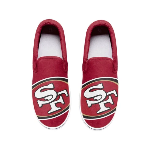 San Francisco 49ers Men's Size Big Logo Slip-On Low Top Sneakers Cover