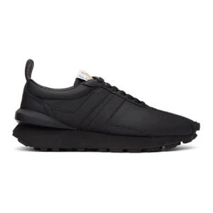 Lanvin Black Leather Bumper Sneakers Shoes US 14 FR 47 GL24090 - Picture 1 of 13