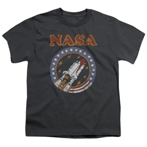 NASA RETRO SHUTTLE Kids Boys Girls Licensed Graphic Tee Shirt SM-XL Sizes 6-20 - Picture 1 of 2