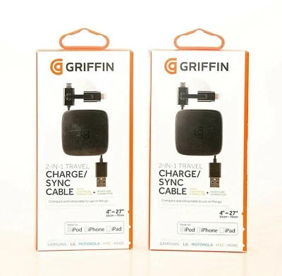 Cable de carga y sincronización de viaje 2X-GRIFFIN 2 en 1 Foto 1 de 2