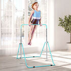 Kids Home Gymnastics Bar With Adjustable Height Foldable Training Bar Green