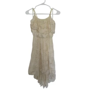 Vintage Lily Rose Lace Dress Ruffle Tiered High Low Hem Sleeveless Party Dress - Picture 1 of 6