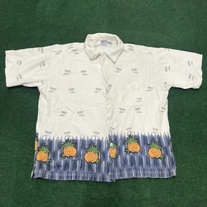 Vintage Utility Shirt Mens Large Button Up Hawaiian Collared Single Pocket - Picture 1 of 9