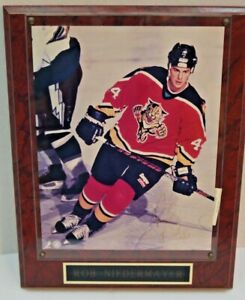 NHL Florida Panthers Rob Niedermayer Signed 8 x 10 Photo  Plaque and Autograph t