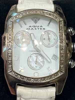 Ladies Aqua Master  Mother Of Pearl Chronograph Diamond Watch ￼ - Image 1 of 4