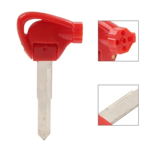 Left Ignition Key Blank Uncut Blade Red FITS For Yamaha Motorbike Scooter - Picture 1 of 12