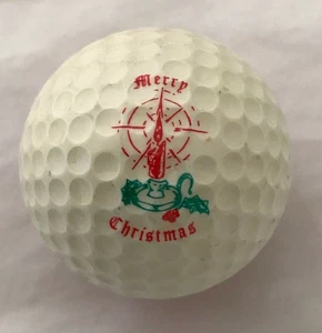 Ping Karsten Kerze "Frohe Weihnachten" rot weiß Vintage Logo Golfball # 3 - Bild 1 von 8
