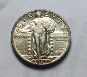 1927 D STANDING LIBERTY QUARTER CHOICE XF/ AU - Picture 1 of 7