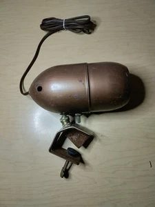 Vintage 1950s Copper Colored Bullet Lamp - MCM Blue Lens - White Light - Works - Picture 1 of 24