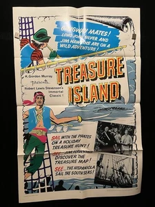 Treasure Island 1971 One Sheet Movie Poster Kids Long John Silver - Picture 1 of 1