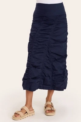 Maxi Falda XCVI Gored Peasant, Azul Marino Talla - S Foto 1 de 4