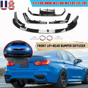 Difusor de parachoques trasero para BMW F80 M3 F82 M4 15 ~ 2020 + divisor de labios delantero estilo MP - Imagen 1 de 14
