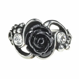 Alchemy of England Gothic Black Bacchanal Roses Punk Swarovski Crystal Ring R223 - Picture 1 of 5