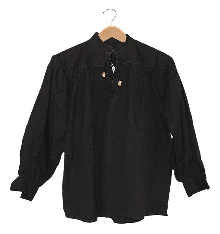Camisa Pirata Medieval Colonial Steampunk Occidental SCA Larp Mountainman Cuello con Cordones Foto 1 de 1