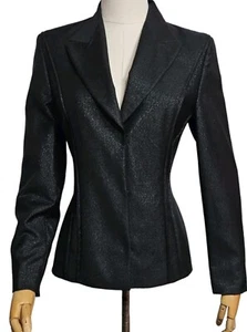 VINTAGE GIANNI VERSACE Couture Elegant Black Evening Blazer with Shimmer/38/XS/S - Picture 1 of 16