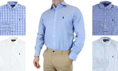 Camisa de vestir Ralph Lauren de popelina para hombre calce ajustado fácil cuidado informal algodón precio de venta sugerido por el fabricante 79 USD Foto 1 de 4